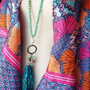 💎Hope, Trust, Love & Dream💎 Beautiful Blue Tassel Necklace